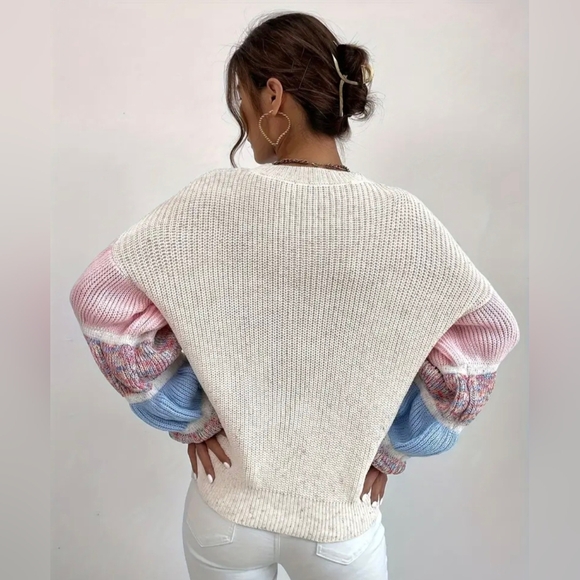 Gathered Sleeve Drop Shoulder Sweater - Picture 7 of 8